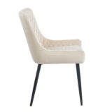 VANESA BEIGE VELVET ΥΦΑΣΜΑ ΚΑΡΕΚΛΑ ΜΕΤΑΛΛΙΚΗ 46X62X86εκ. - Image 3