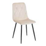 EVA BEIGE VELVET ΥΦΑΣΜΑ ΚΑΡΕΚΛΑ ΜΕΤΑΛΛΙΚΗ 43X55X90εκ.