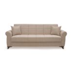 LENA LIGHT BROWN ΥΦΑΣΜΑ 3ΘΕΣΙΟΣ ΚΑΝΑΠΕΣ/ΚΡΕΒΑΤΙ ΜΕ ΑΠΟΘ.ΧΩΡΟ 210X80X75εκ. - Image 2