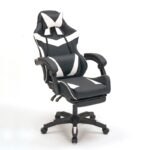 A9937 ΜΑΥΡΟ/ΛΕΥΚΟ PVC ΠΟΛΥΘΡΟΝΑ GAMING/ΜΕ ΥΠΟΠΟΔΙΟ 64X59X43-112/53-125εκ. - Image 3