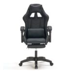 A9937 ΜΑΥΡΟ PVC ΠΟΛΥΘΡΟΝΑ GAMING/ΜΕ ΥΠΟΠΟΔΙΟ 64X59X43-112/53-125εκ. - Image 2