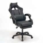 A9937 ΜΑΥΡΟ PVC ΠΟΛΥΘΡΟΝΑ GAMING/ΜΕ ΥΠΟΠΟΔΙΟ 64X59X43-112/53-125εκ. - Image 3