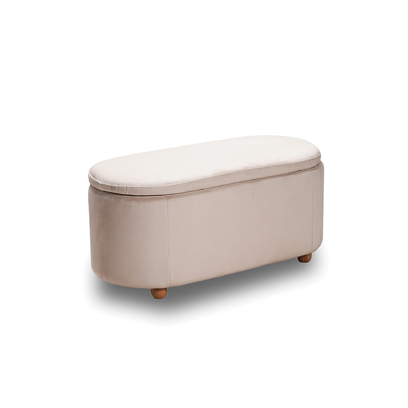 0013144 FOSTER ΣΚΑΜΠΟ VELVET BEIGE ΜΕ ΑΠΟΘ. ΧΩΡΟ 99Χ45X45εκ. - Image 1