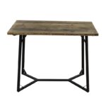 BISTRO ΤΡΑΠΕΖΙ BAR 120X65X108εκ. ΜΑΥΡΟ ΜΕΤΑΛΛΟ-ΞΥΛΟ