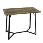 BISTRO ΤΡΑΠΕΖΙ BAR 120X65X108εκ. ΜΑΥΡΟ ΜΕΤΑΛΛΟ-ΞΥΛΟ - Image 2