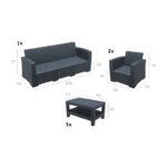 MONACO DARK GREY ΣΕΤ 3ΘΕΣ.ΚΑΝΑΠΕ ΜΕ ΜΑΞ. ΠΟΛ/ΝΙΟΥ - Image 2