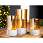 Θήκη Ρεσώ ArteLibre Με LED Φλόγα Καφέ Γυαλί 20cm - Image 2