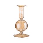 Κηροπήγιο ArteLibre Διάφανο/Μελί Γυαλί 15.5cm