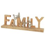 Διακοσμητικό ArteLibre 'Family' Φυσικό/Μπρονζέ Ξύλο/Αλουμίνιο 7.5x55x21cm - Image 2