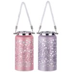 Φανάρι ArteLibre Φωτιζόμενο LED Με Διακόσμηση Γυαλί 16cm Σε 2 Χρώματα