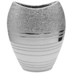 Βάζο ArteLibre Ασημί Κεραμικό 13.5x24x29.5cm