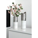 Βάζο ArteLibre Ασημί/Λευκό Κεραμικό 13x13x44cm - Image 2