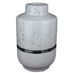 Βάζο ArteLibre Λευκό/Ασημί Κεραμικό 12.5x12.5x19.5cm