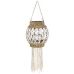 Φανάρι ArteLibre Καφέ/Λευκό Μπαμπού/Rattan 29cm