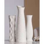 Βάζο ArteLibre Λευκό Κεραμικό 46cm Σε 3 Σχέδια - Image 2