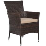 Πολυθρόνα κήπου "MAROCCO" στοιβαζόμενη wicker μεταλλική σε χρώμα cappuccino 63x62x86