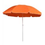 Ομπρέλα θαλάσσης στρόγγυλη 2 μέτρα μεταλλική σε πορτοκαλί χρώμα