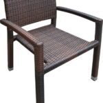 Πολυθρόνα κήπου "LINA" μεταλλική-wicker σε χρώμα cappuccino 57x58x93