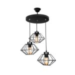 Φωτιστικό τρίφωτο "AVSIN" από μέταλλο σε μαύρο χρώμα Ε27 Φ30Χ73