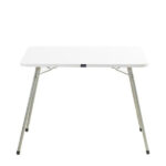 Τραπέζι camping πτυσσόμενο από μέταλλο σε ασημί/λευκό χρώμα 60x80x62
