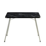 Τραπέζι camping πτυσσόμενο από μέταλλο σε ασημί/μαύρο με εφέ γρανίτη χρώμα 60x80x62