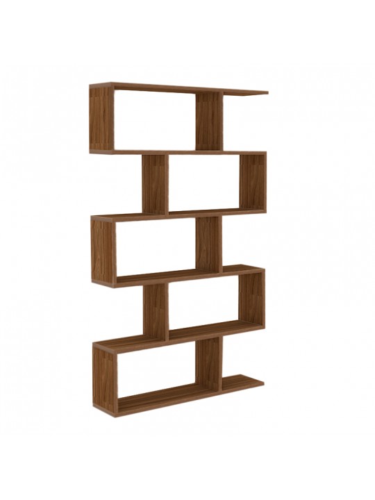 100-03405 Βιβλιοθήκη "MAZE" σε χρώμα atlantic pine-μαύρο 90x20x148 - Image 1