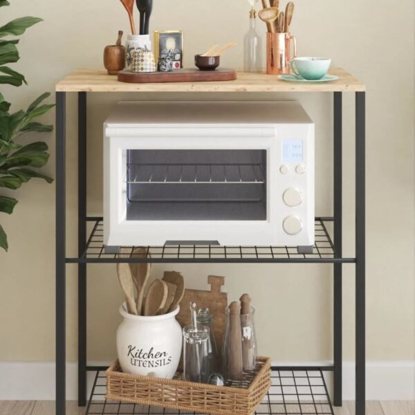 Ραφιέρα "ELENOR" από μέταλλο σε χρώμα sonoma-μαύρο 90x40x90