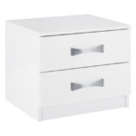 Κομοδίνο ''REAL'' με 2 συρτάρια σε χρώμα λευκό 48x40.5x41.5