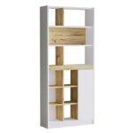 Βιβλιοθήκη "VIANA" σε χρώμα felt/λευκό 76x25x170