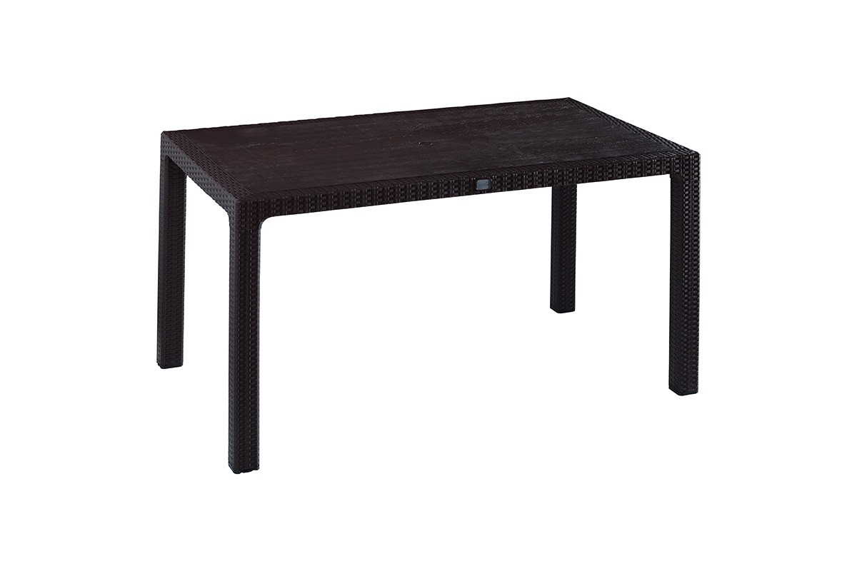 100-03741 Τραπέζι κήπου "Plore" με UV protection PP σε χρώμα καφέ 150x90x75 - Image 1