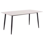 Τραπέζι Rav λευκό μαρμάρου sintered stone-μαύρο μέταλλο 160x90x75