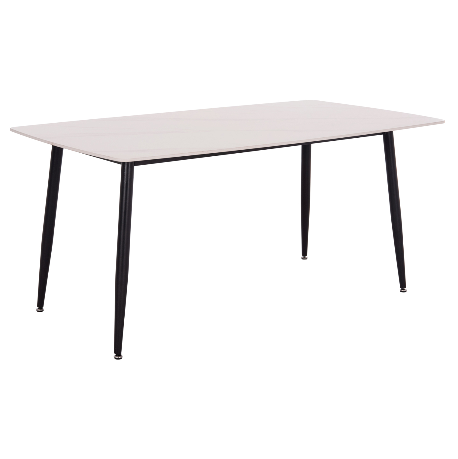 100-03873 Τραπέζι Rav λευκό μαρμάρου sintered stone-μαύρο μέταλλο 160x90x75 - Image 1