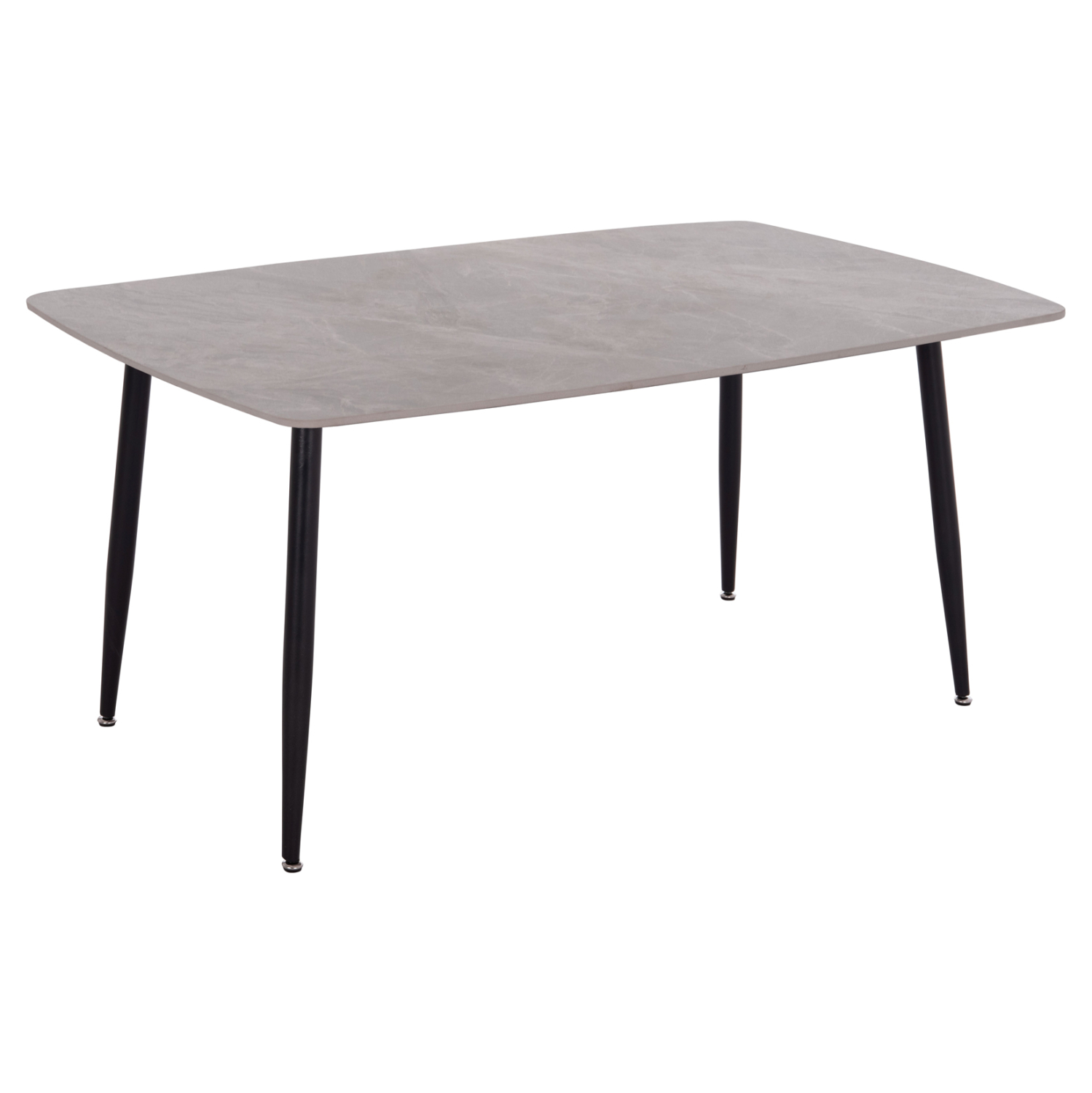 100-03874 Τραπέζι Rav γκρι μαρμάρου sintered stone-μαύρο μέταλλο 160x90x75 - Image 1