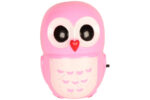 Φωτάκι νυκτός LED κουκουβάγια 1 Watt ροζ - KESKOR 14911-2