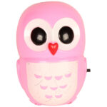 Φωτάκι νυκτός LED κουκουβάγια 1 Watt ροζ - KESKOR 14911-2
