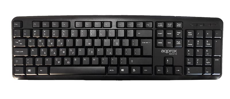 13097 APPROX ΠΛΗΚΤΡΟΛΟΓΙΟ USB MK210 BLACK GREEK - Image 1
