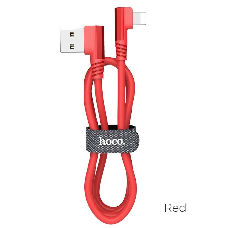 13345 HOCO U83 PUISSANT SILICONE CHARGING CABLE FOR LIGHTNING, ΚΟΚΚΙΝΟ - Image 1