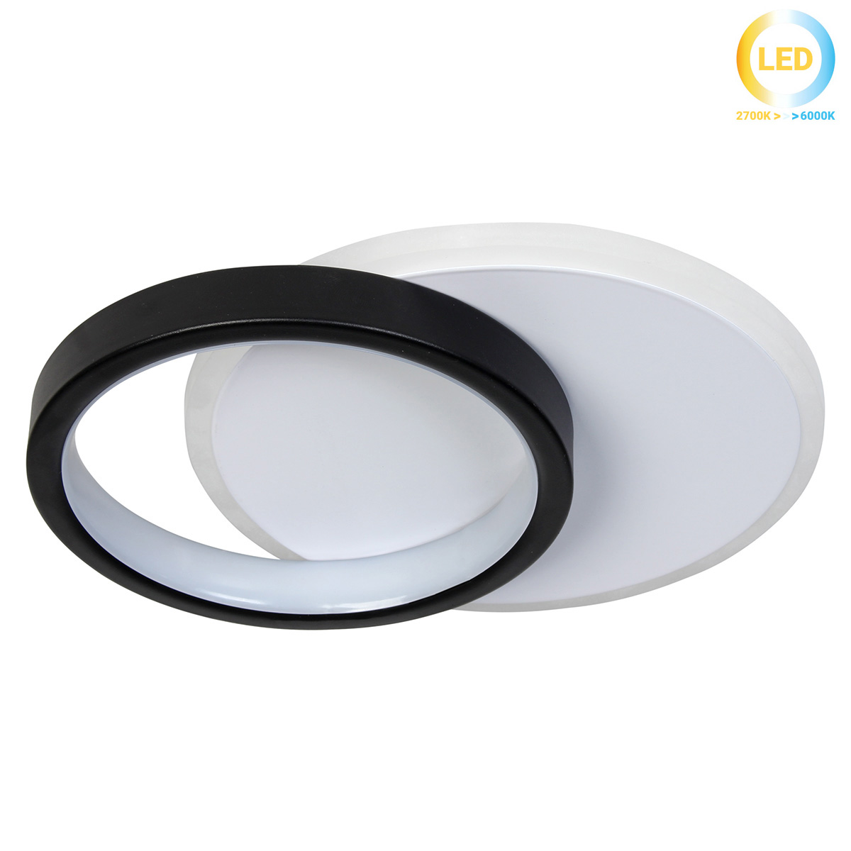 142-179 Φωτιστικό οροφής LED 24W 24Χ19Χ5,5 εκ. μαύρο λευκό - KESKOR 458531 - Image 1