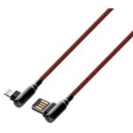 LDNIO ΚΑΛΩΔΙΟ ΦΟΡΤΙΣΗΣ LC421 ΓΩΝΙΑΚΟ ΒΙΣΜΑ LIGHTNING, ΚΟΚΚΙΝΟ