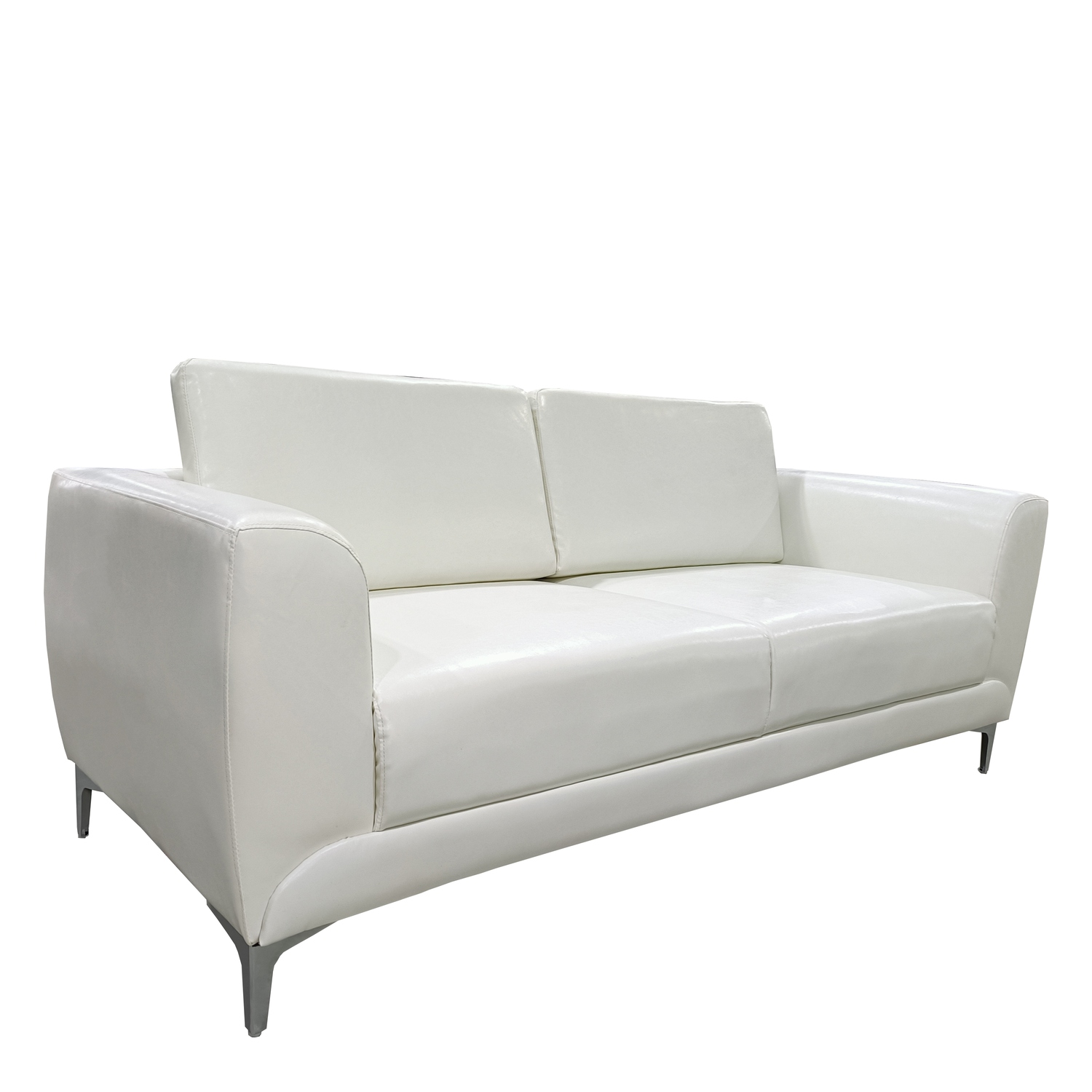 14290046-2 Καναπές Τριθέσιος ArteLibre ELFRIC Λευκό PU 190x81x81cm - Image 1