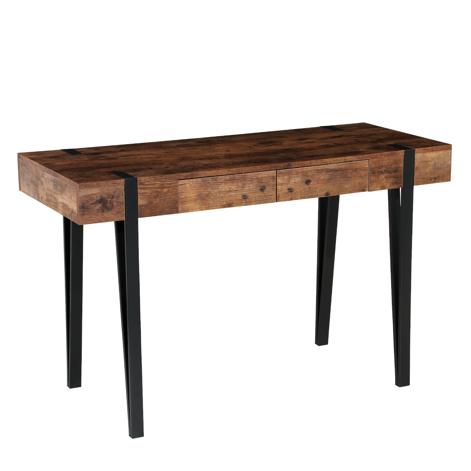 14330035 Γραφείο ArteLibre BIX Καρυδί/Μαύρο MDF/Μέταλλο 120x50x75cm - Image 1