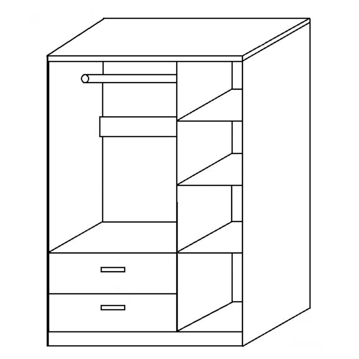 Ντουλάπα ArteLibre TUBEROSA Λευκό Μοριοσανίδα 120x50x180cm - Image 2