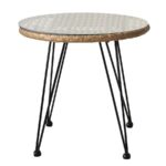Τραπέζι Κήπου ArteLibre EUSEBIO Φυσικό/Μαύρο Μέταλλο/Rattan Φ45x40cm - Image 2