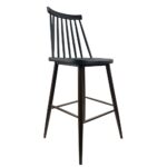 Σκαμπό Bar ArteLibre MARANTA Μαύρο/Καρυδί PP/Μέταλλο 45x46x97cm - Image 2