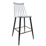 Σκαμπό Bar ArteLibre MARANTA Λευκό/Καρυδί PP/Μέταλλο 45x46x97cm