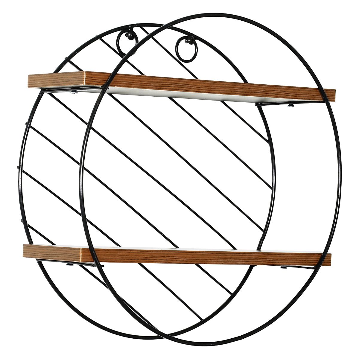 14620018 Ράφι Τοίχου ArteLibre SARNO Μαύρο/Καφέ MDF/Μέταλλο Φ30x11cm - Image 1