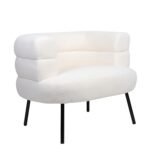 Πολυθρόνα ArteLibre CEREN Λευκό Ύφασμα/Μέταλλο/Ξύλο 87x80x70cm