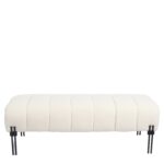Παγκάκι Ottoman ArteLibre KUBO Λευκό Ύφασμα Teddy/Μέταλλο 40x116.5x50cm - Image 2