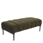 Παγκάκι Ottoman ArteLibre KUBO Πράσινο Ύφασμα Teddy/Μέταλλο 40x116.5x50cm