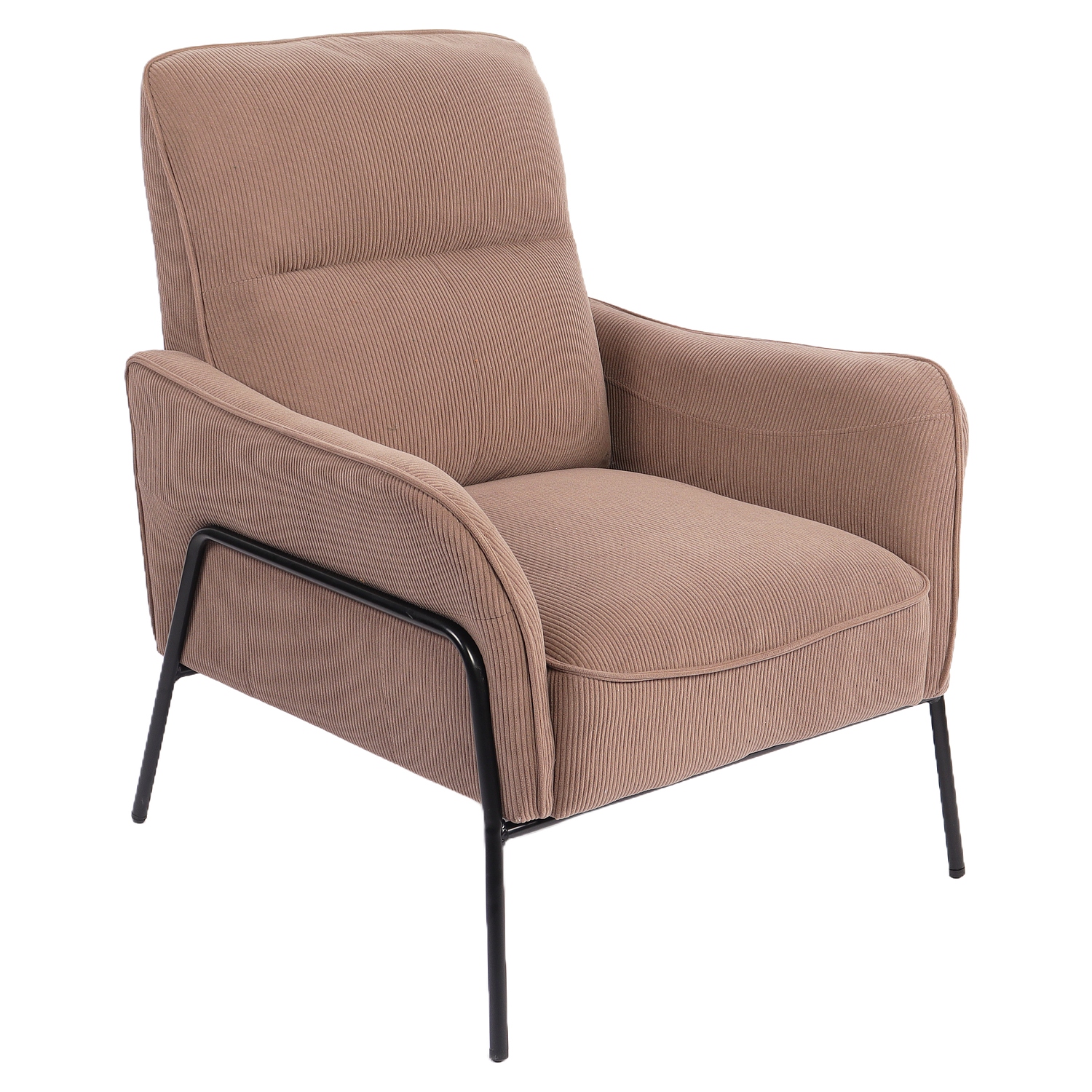 14770112-9 Πολυθρόνα ArteLibre ELAN Taupe Ύφασμα Κοτλέ/Μέταλλο 94x77x82cm - Image 1